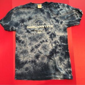 Morgan State T Shirt Tie Dye Tee Sz L Blue/White Soft Cotton Bears Maryland Md